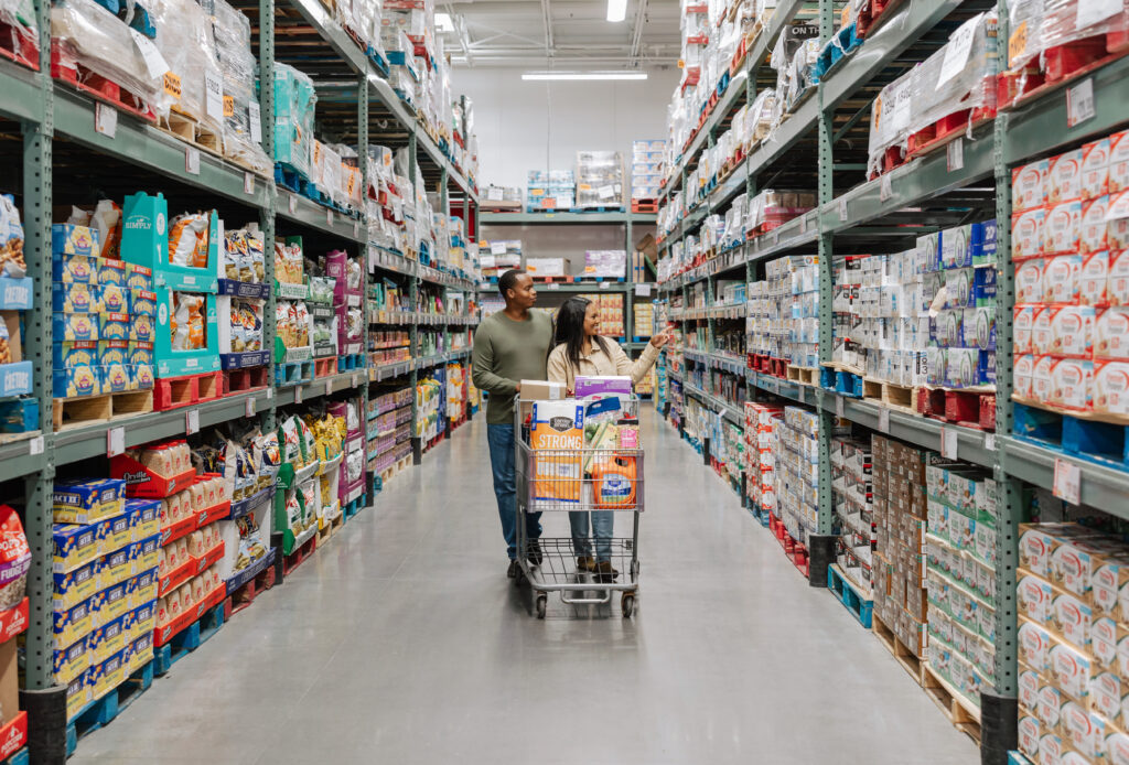 A couple shopping at BJ's Wholesale Club