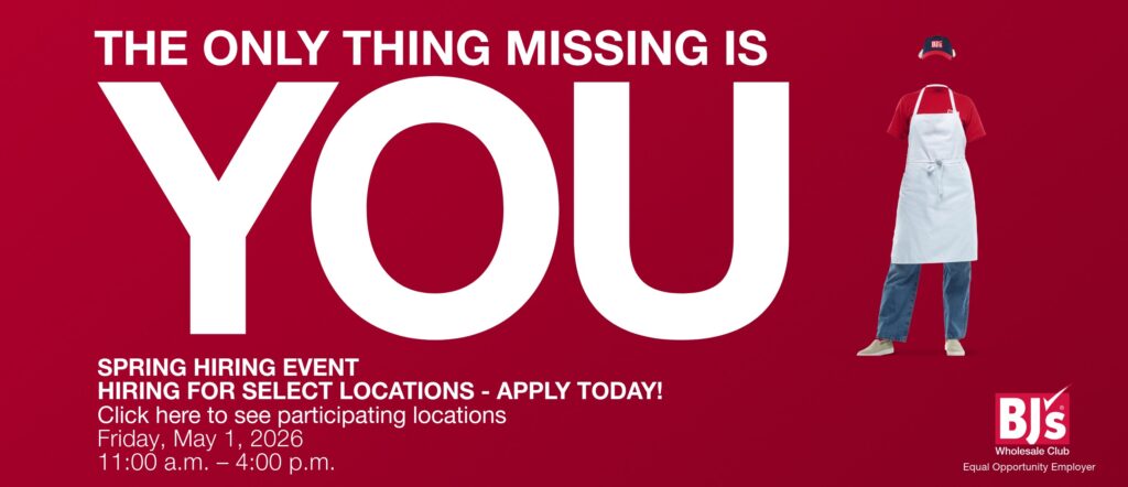 Spring Hiring Event Hiring for Select Locations Click to Apply Today! Friday May 1, 2026 11:00 AM - 4:00 PM